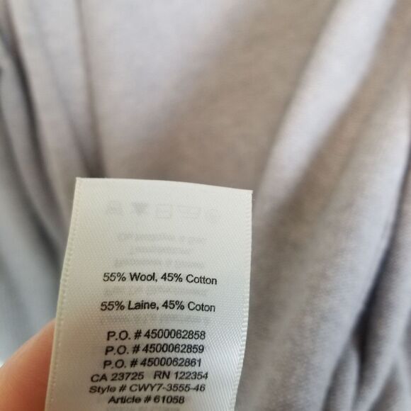 Aritzia Wilfred Free Wool Cotton Sweater Cardigan Sz M Minimalist Neutral Preppy - Picture 7 of 8